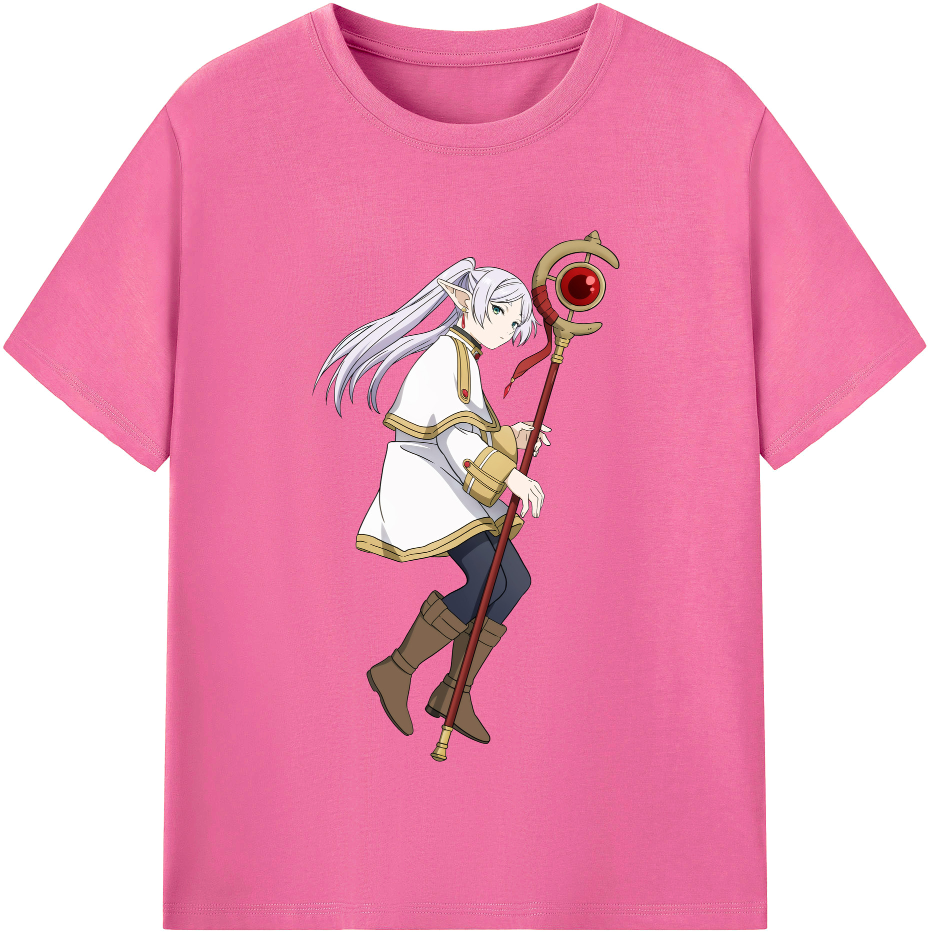 （画像用） 葬送のフリーレン Frieren レディースカジュアルプリントTシャツ（綿100％）